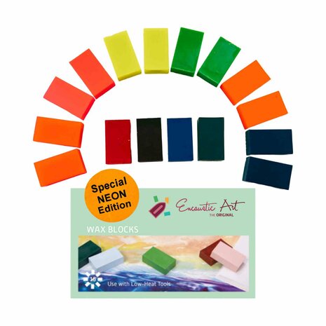 Encaustic Art Wachs - Neon Sortiment + kostenloser Stempel