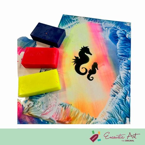 Encaustic Art Wachs - Neon Sortiment + kostenloser Stempel